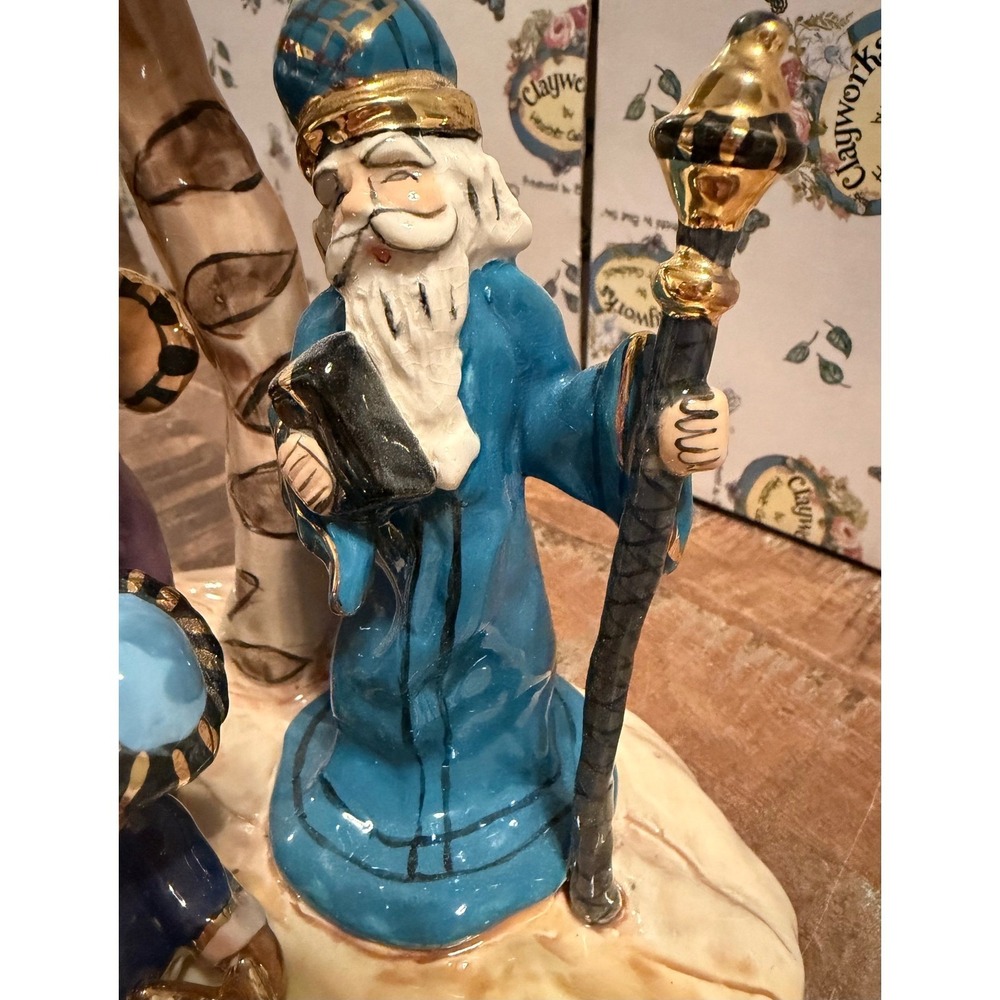 Blue Sky Clayworks Three Kings Tealight Holder 2004 Handcrafted - Picture 2 of 7